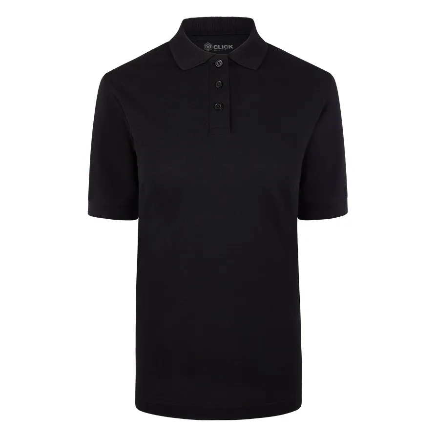 BEESWIFT CLICK WORKWEAR WOMEN'S SHORT SLEEVE POLO SHIRT — Black